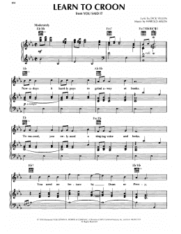 page one of Learn To Croon (Piano, Vocal & Guitar Chords (Right-Hand Melody))