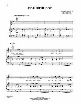 page one of Beautiful Boy (Darling Boy) (Piano, Vocal & Guitar Chords (Right-Hand Melody))