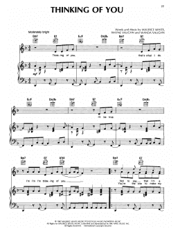 page one of Thinking Of You (Piano, Vocal & Guitar Chords (Right-Hand Melody))