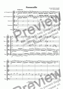 page one of Passacaille for Brass Quintet