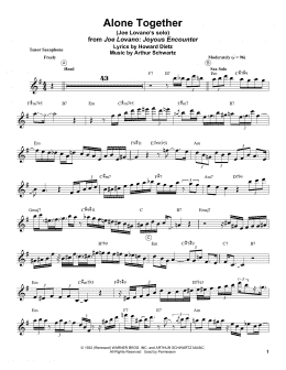 page one of Alone Together (Tenor Sax Transcription)