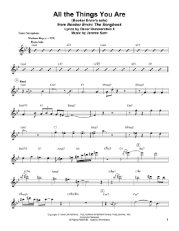 page one of All The Things You Are (Tenor Sax Transcription)