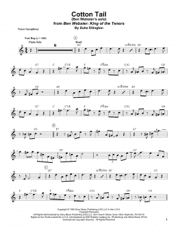 page one of Cotton Tail (Tenor Sax Transcription)