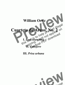 page one of Cuarteto de Arcos, No 2 - Full Score