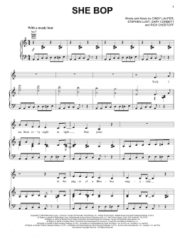 page one of She Bop (Piano, Vocal & Guitar Chords (Right-Hand Melody))
