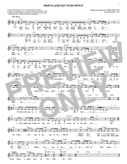 page one of What's Love Got To Do With It (Lead Sheet / Fake Book)