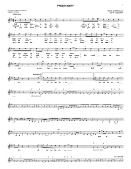 page one of Proud Mary (Lead Sheet / Fake Book)