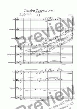 page one of Chamber Concerto - Part II