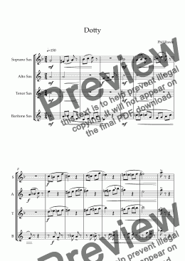 page one of Dotty - Saxophone Quartet