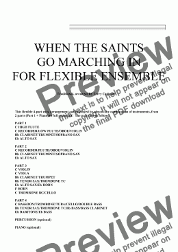 page one of When The Saints Go Marching In for flexible ensemble