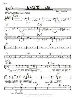 page one of What'd I Say (Real Book – Melody & Chords)