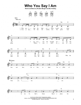 page one of Who You Say I Am (Easy Guitar)