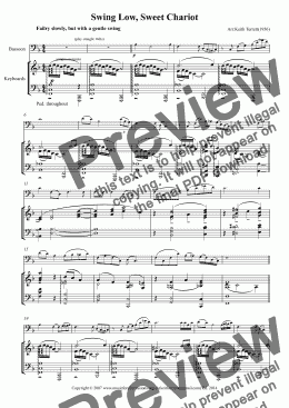 page one of Swing Low, Sweet Chariot for Bassoon & Keyboard