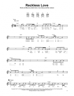 page one of Reckless Love (Easy Guitar)