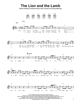 page one of The Lion And The Lamb (Easy Guitar)