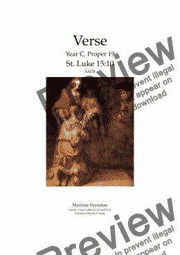 page one of VERSE: Year C - Proper 19 - “I Tell You, there is Joy” - St Luke 15:10 (SATB and Organ)