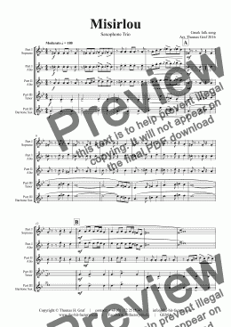 page one of Misirlou - Pulp Fiction - Saxophone Trio - Fm