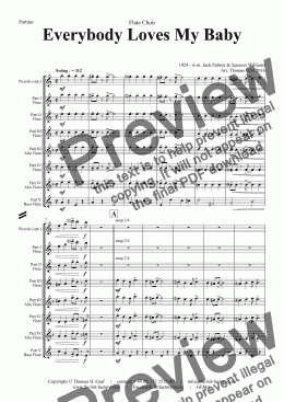 page one of Everybody Loves My Baby - Jazz Classic - Flute Choir -   - Score and parts