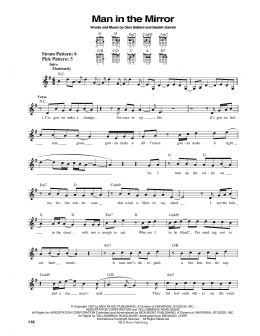 page one of Man In The Mirror (Easy Guitar)
