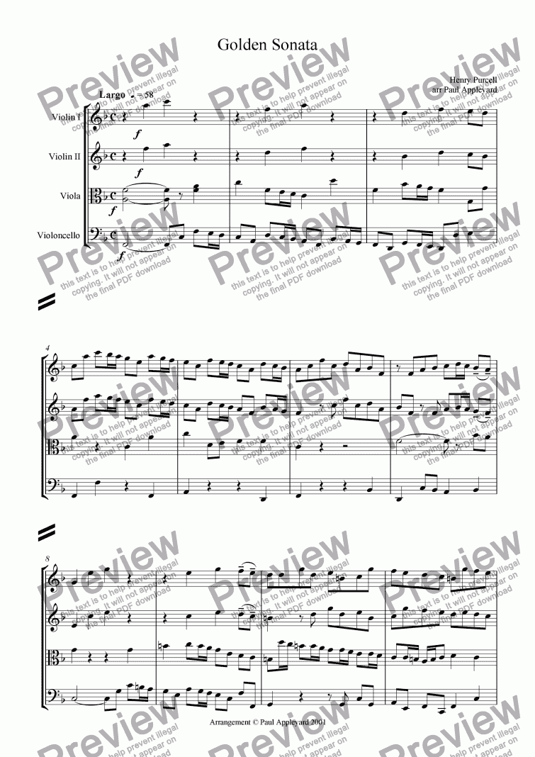 page one of Golden Sonata (Purcell)