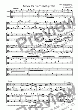 page one of Sonata (Duet) for two Violas Op.40-2