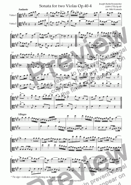 page one of Sonata (Duet) for two Violas Op.40-4