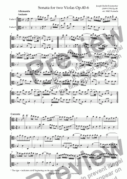 page one of Sonata (Duet) for two Violas Op.40-6
