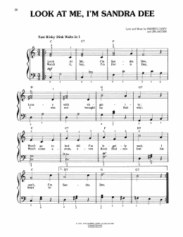 page one of Look At Me, I'm Sandra Dee (from Grease) (Easy Piano)