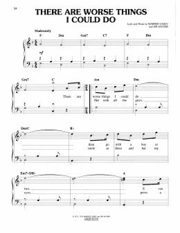 page one of There Are Worse Things I Could Do (from Grease) (Easy Piano)