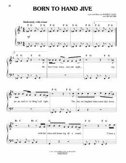 page one of Born To Hand Jive (from Grease) (Easy Piano)