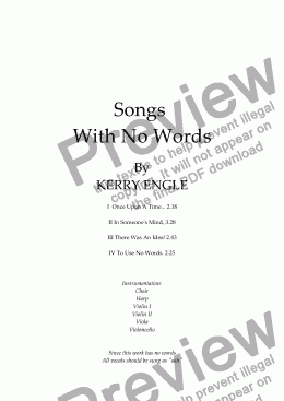 page one of "Songs With No Words" I "Once Upon A Time"