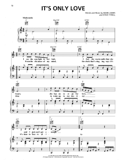 page one of It's Only Love (Piano, Vocal & Guitar Chords (Right-Hand Melody))