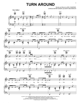 page one of Turn Around (Piano, Vocal & Guitar Chords (Right-Hand Melody))