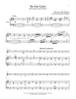 page one of Be Our Guest (from Beauty And The Beast) (Violin and Piano)