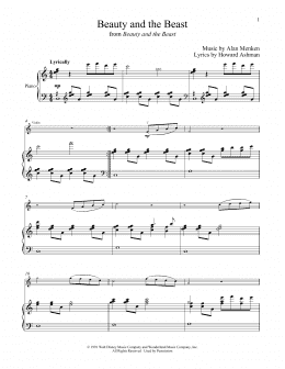 page one of Beauty And The Beast (Violin and Piano)