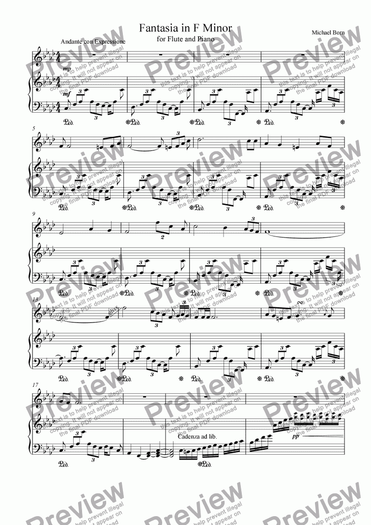 page one of Fantasia in F Minor