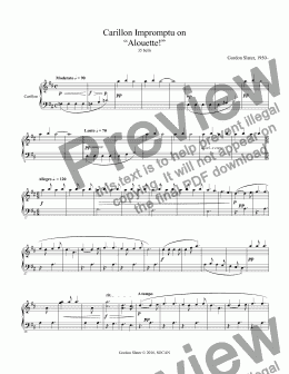 page one of Carillon Impromptu on “Alouette!”