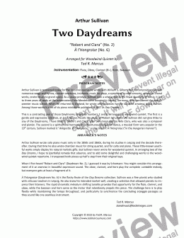 page one of Two Daydreams for Woodwind Quintet