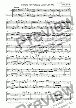 page one of Sonata (Duet) for Viola & Cello Op.40-5