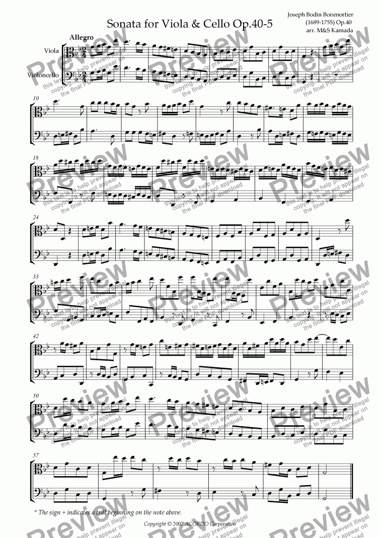 page one of Sonata (Duet) for Viola & Cello Op.40-5