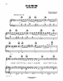 page one of I'd Lie For You (And That's The Truth) (Piano, Vocal & Guitar Chords (Right-Hand Melody))