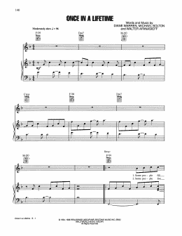 page one of Once In A Lifetime (Piano, Vocal & Guitar Chords (Right-Hand Melody))