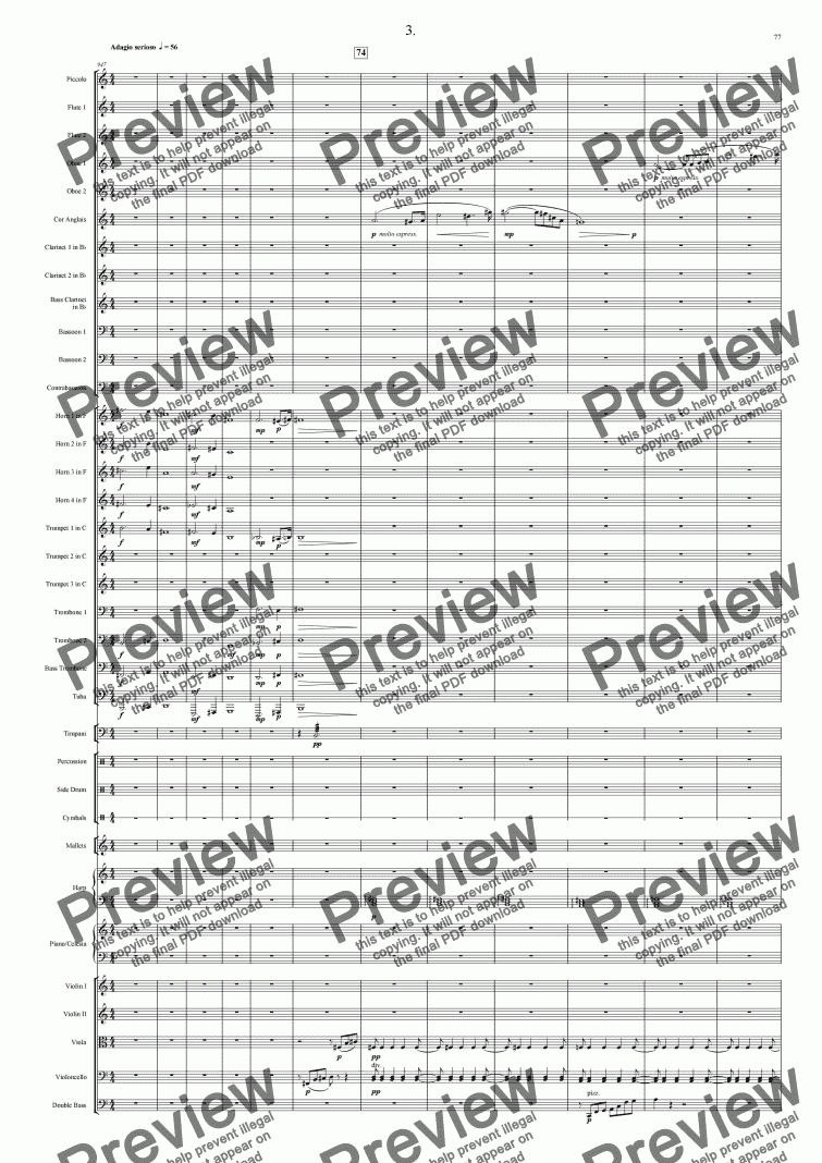 page one of Symphony No 39 3rd movement