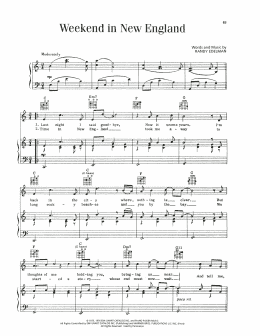 page one of Weekend In New England (Piano, Vocal & Guitar Chords (Right-Hand Melody))
