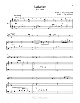 page one of Reflection (from Mulan) (Clarinet and Piano)