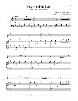 page one of Beauty And The Beast (Flute and Piano)
