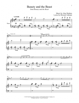 page one of Beauty And The Beast (Clarinet and Piano)