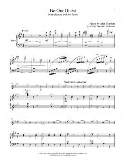 page one of Be Our Guest (from Beauty And The Beast) (Flute and Piano)