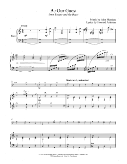 page one of Be Our Guest (from Beauty And The Beast) (Cello and Piano)