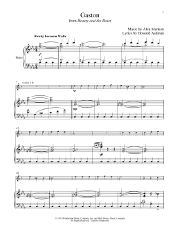 page one of Gaston (from Beauty And The Beast) (Clarinet and Piano)